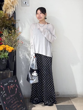 「アイテム（ヘアゴム）」を使った、なかじさん（レディース・165cm）の秋コーディネート