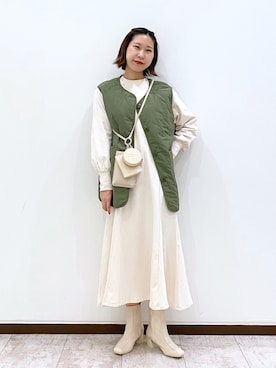 「ローリーズファーム(LOWRYS FARM)」｜「アイテム（その他アウター）」を使った、なかじさん（レディース・165cm）の秋コーディネート