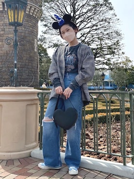 「LOWRYS FARM（ローリーズファーム）のアイテム（ノーカラージャケット）」を使った、なかじさん（レディース・165cm）の春コーディネート