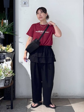 「アイテム（バレッタ/ヘアクリップ）」を使った、なかじさん（レディース・165cm）の夏コーディネート