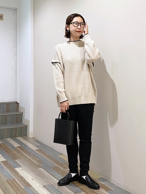 LOWRYS FARM 新宿ミロードなかじさんのニット/セーター「ピコットアミプルオーバー 294820(LOWRYS FARM|ローリーズファーム)」を使ったコーディネート