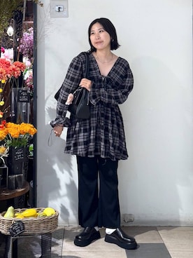 「アイテム（チョーカー）」を使った、なかじさん（レディース・165cm・20代）の秋コーディネート