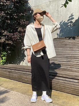 「CLANE（クラネ）のアイテム（ショルダーバッグ）」を使った、なかじさん（レディース・165cm）の春コーディネート