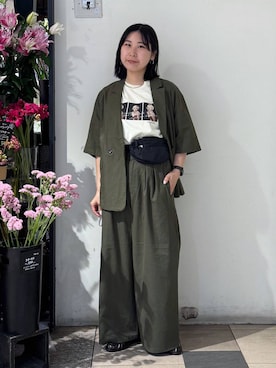 「LOWRYS FARM（ローリーズファーム）のステンレスフープチョーカー 127295（チョーカー、シルバー系）」を使った、なかじさん（レディース・165cm）の春コーディネート