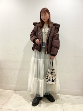 「SENSEOFPLACE」｜「アイテム（ブルゾン）」を使った、inaさん（レディース・166cm）の秋コーディネート