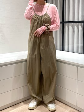 「Omekashi（オメカシ）のアイテム（オールインワン・サロペット）」を使った、suzuさん（レディース・158cm）の春コーディネート
