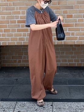 「Omekashi（オメカシ）のアイテム（オールインワン・サロペット）」を使った、suzuさん（レディース・158cm）の夏コーディネート