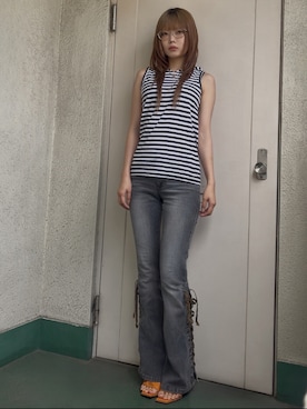 「アイテム（ファンデーション）」を使った、小野 さん（レディース・158cm）の夏コーディネート