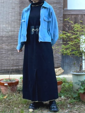 「タートルネック」｜「アイテム（カバーオール）」を使った、namuさん（レディース・157cm）の冬コーディネート
