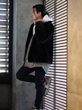「アイテム（ブルゾン）」を使った、KENTO TAKAHASHIさん（メンズ・170cm・30代）の冬コーディネート