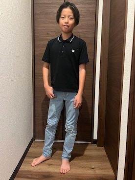 「アイテム（ポロシャツ）」を使った、yushinさん（キッズ・142cm）の夏コーディネート
