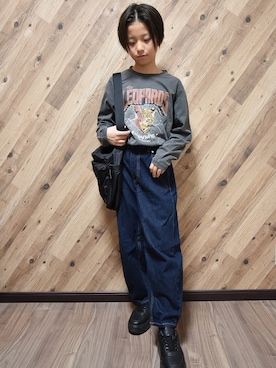 「アイテム（ショルダーバッグ）」を使った、yushinさん（キッズ・143cm）の秋コーディネート
