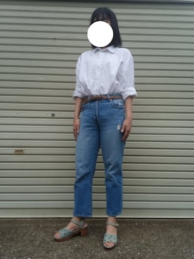 「AS KNOW AS PINKY（アズノゥアズピンキー）のアイテム（サンダル）」を使った、ちぃたろさん（レディース・159cm）の夏コーディネート