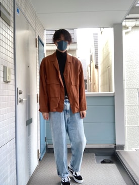 「VANS（バンズ）のアイテム（サンダル）」を使った、j.oさん（メンズ・185cm）の秋コーディネート