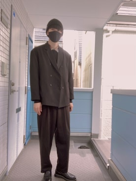 「BEN DAVIS（ベンデイビス）のアイテム（ニットキャップ/ビーニー）」を使った、j.oさん（メンズ・185cm）の秋コーディネート