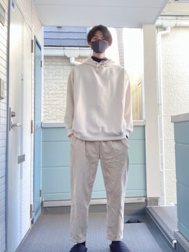 「アイテム（パーカー）」を使った、j.oさん（メンズ・185cm・20代）の秋コーディネート
