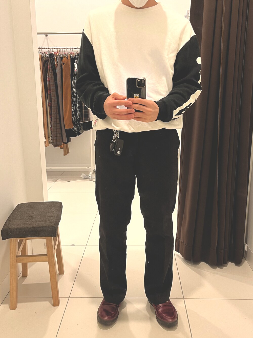 「私の推しブランド、休日コーデ、秋冬コーデ、スウエット、ワークパンツ、Dickies、converse、converse skateboarding、ローファー、オーバーサイズ、低身長コーデ、レザーシューズ、シンフルコーデ、プチプラミックス、スニーカー」｜「CALEEのアイテム（スウェット、ホワイト系）」を使った、ゆっきーさん（メンズ・170cm）の冬コーディネートの1枚目の写真