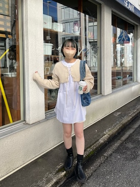 「白コーデ」｜とりさん（レディース・155cm）の冬コーディネート