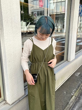 「ミリタリーコーデ」｜「アイテム（ワンピース/ドレス）」を使った、とりさん（レディース・155cm）の秋コーディネート