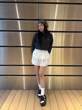 「ティアードスカート」｜NikeShibuya Scrambleさん（レディース・161cm）の秋コーディネート