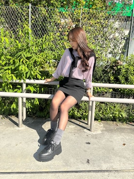 「JORDAN BRAND（ジョーダンブランド）のエア ジョーダン 1 ブルックリン LOW ウィメンズシューズ / Air Jordan 1 Brooklyn Low Women's Shoes HF3184-001 Black（スニーカー）」を使った、NikeShibuya Scrambleさん（レディース・157cm）の秋コーディネート