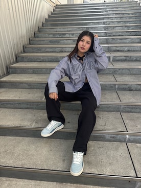 「NIKE」｜「アイテム（スウェットパンツ）」を使った、NikeShibuya Scrambleさん（レディース・169cm）の秋コーディネート