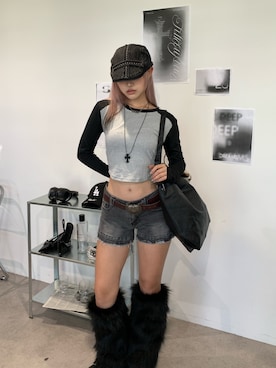 「アイテム（レッグウォーマー）」を使った、lilfulさん（レディース・160cm）の秋コーディネート