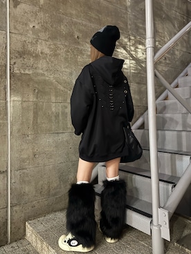 「アイテム（レッグウォーマー）」を使った、lilfulさん（レディース・155cm）の冬コーディネート