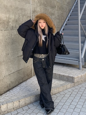 ダウンジャケット/コートを使った「y2k」のレディース人気ファッション