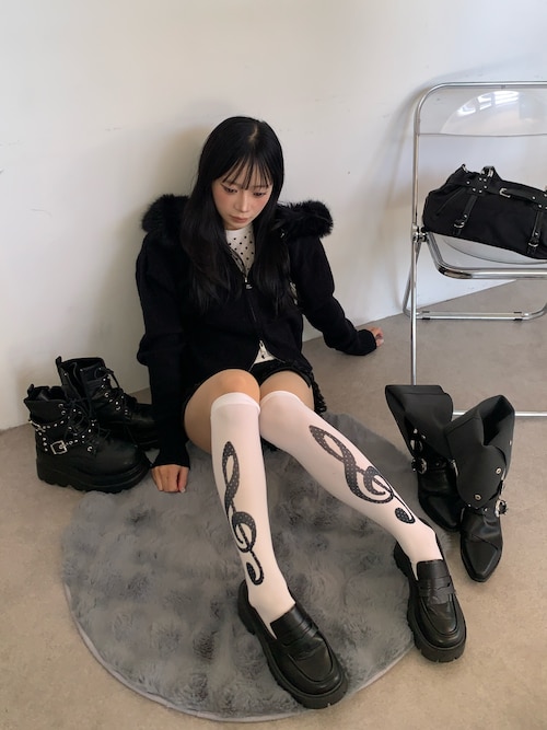 セール】【26年春夏新作】Y2K アソートデザイン シアーハイソックス