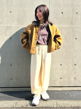 「アイテム（カバーオール）」を使った、あべちゃんさん（レディース・145cm・30代）の秋コーディネート