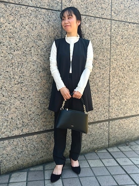 「アイテム（ベスト）」を使った、あべちゃんさん（レディース・145cm・30代）の秋コーディネート