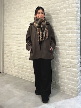 「アイテム（スラックス）」を使った、あべちゃんさん（レディース・145cm）の冬コーディネート