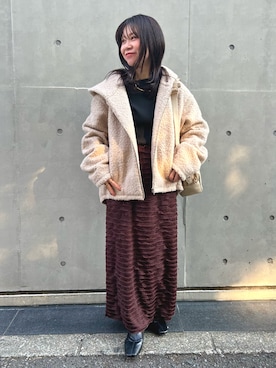 「スカートコーデ」｜「アイテム（ブルゾン）」を使った、あべちゃんさん（レディース・145cm）の冬コーディネート