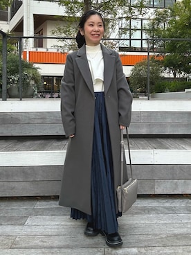 「アイテム（チェスターコート）」を使った、あべちゃんさん（レディース・145cm）の冬コーディネート