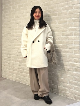 「アイテム（ピーコート）」を使った、あべちゃんさん（レディース・145cm）の冬コーディネート