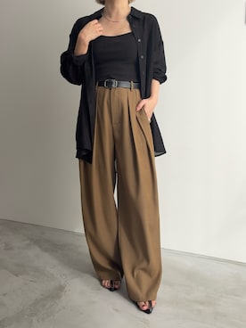 「アイテム（スラックス）」を使った、sawaさん（レディース・149cm）の夏コーディネート