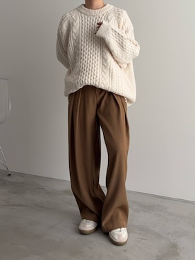 「アイテム（スラックス）」を使った、sawaさん（レディース・149cm）の秋コーディネート
