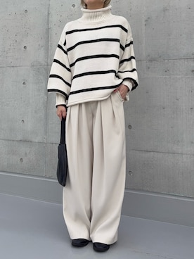 「アイテム（スラックス）」を使った、sawaさん（レディース・149cm）の秋コーディネート