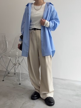 「ブルー x ホワイト」｜sawaさん（レディース・149cm）の秋コーディネート