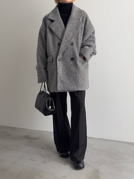 「アイテム（チェスターコート）」を使った、sawaさん（レディース・149cm）の冬コーディネート