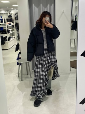 「アイテム（ダウンジャケット/コート）」を使った、かなこさん（レディース・170cm）の秋コーディネート