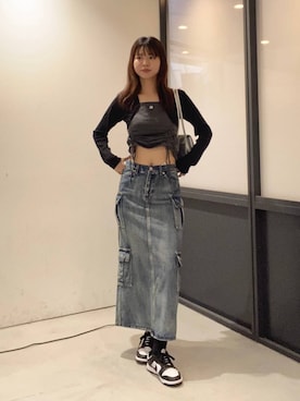 「NOT4NERD（ノットフォーナード）のアイテム（スカート）」を使った、かなこさん（レディース・170cm）の夏コーディネート