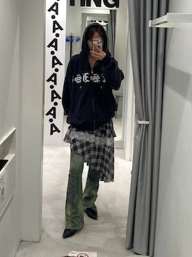 「アイテム（スカート）」を使った、かなこさん（レディース・170cm）の夏コーディネート