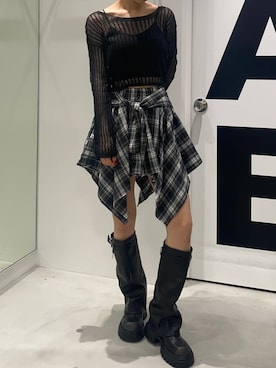 「アイテム（ニット/セーター）」を使った、かなこさん（レディース・170cm）の夏コーディネート