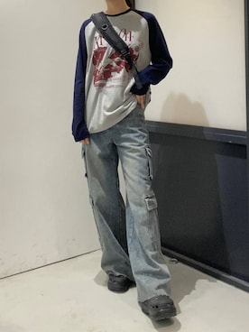 「NASTY KICK（ナスティーキック）のアイテム」を使った、かなこさん（レディース・170cm）の秋コーディネート