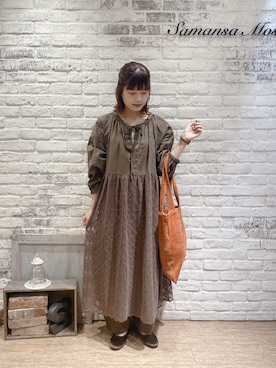 「Samansa Mos2（サマンサ モスモス）のエッグパンツ（その他パンツ）」を使った、マユさん（レディース・162cm）の秋コーディネート