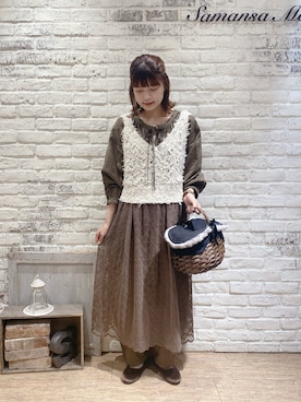 「Samansa Mos2（サマンサ モスモス）のエッグパンツ（その他パンツ）」を使った、マユさん（レディース・162cm）の秋コーディネート