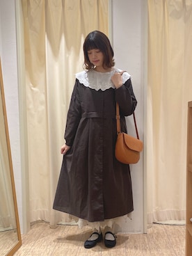 「レトロ」｜「アイテム（ワンピース/ドレス）」を使った、マユさん（レディース・162cm）の春コーディネート
