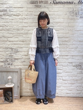 「Samansa Mos2（サマンサ モスモス）のアイテム（パンツ）」を使った、マユさん（レディース・162cm）の春コーディネート
